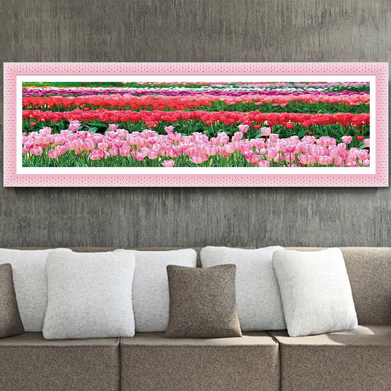 ดอกบัวหลวง ชุดปักครอสติส พิมพ์ลาย ครอสติสจีน งานฝีมือทำที่บ้าน DIY