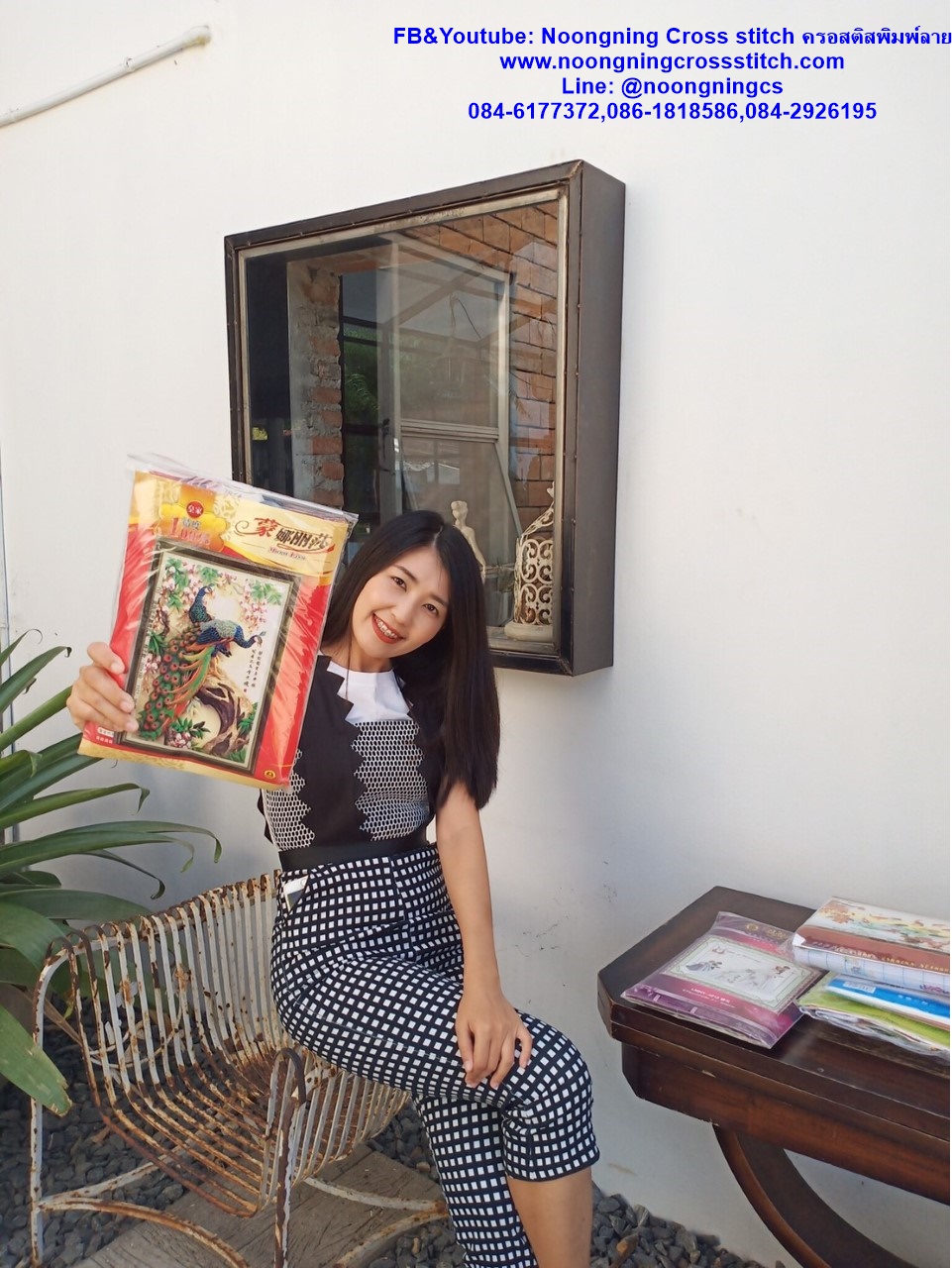 กวางกับกระรอก ชุดปักครอสติส พิมพ์ลาย ครอสติสจีน งานฝีมือทำที่บ้าน DIY