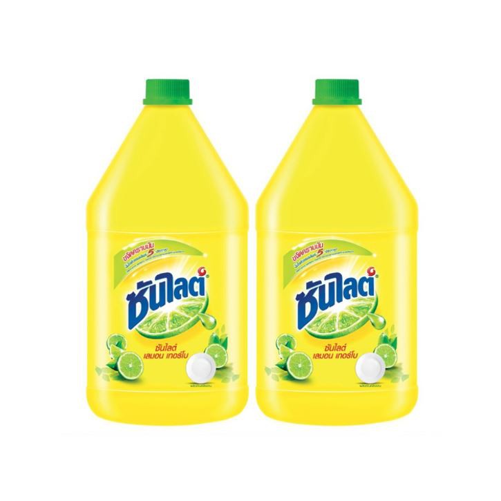 Sunlight Lemon Turbo Dish Washing 3600 ml.x2 ซันไลต์ เลมอน เทอร์โบ น้ำยาล้างจาน 3600x2
