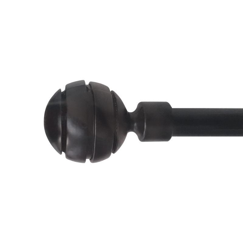 KASSA HOME รางม่านขยายหัวกลมร่อง รุ่น EXTENSION1 ขนาด 19 มม. ยาว71-122 ซม. สีดำ (พร้อมหัวท้าย/ขาจับ) ดีไซน์เรียบหรู