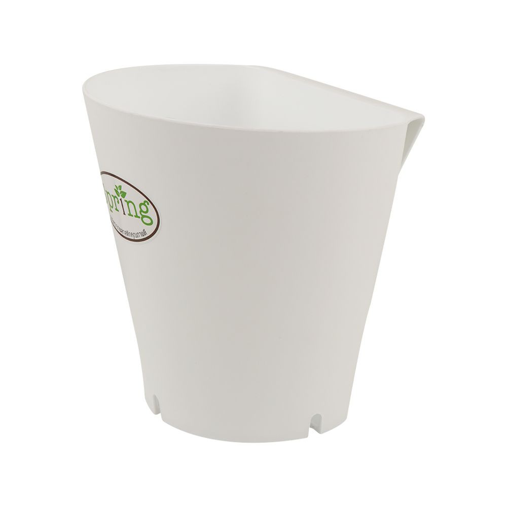 กระถางแขวนพลาสติก SPRING 18 ซม. สีขาว PLASTIC PLANT POT SPRING 18CM WHITE