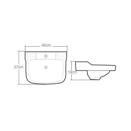 Wall-Hung Basins อ่างล้างหน้าแขวน MOYA 812 สีขาว อ่างล้างมือ