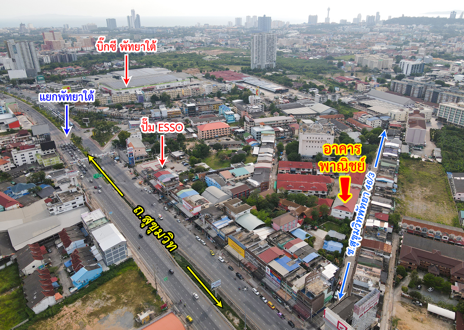 72160-ขายอาคารพาณิชย์ ถนนสุขุมวิท พัทยาใต้ อ.บางละมุง จ.ชลบุรี