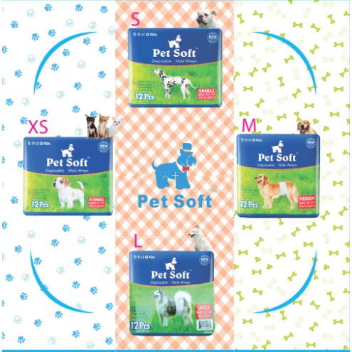ขายส่ง โอบิ ผ้าอ้อมสุนัข เพศผู้ Petsoft ซึมซับดีมากตลอดคืน ขอบยางนุ่ม เนื้อผ้านิ่มสบาย มี 3 ลายในห่อเดียว