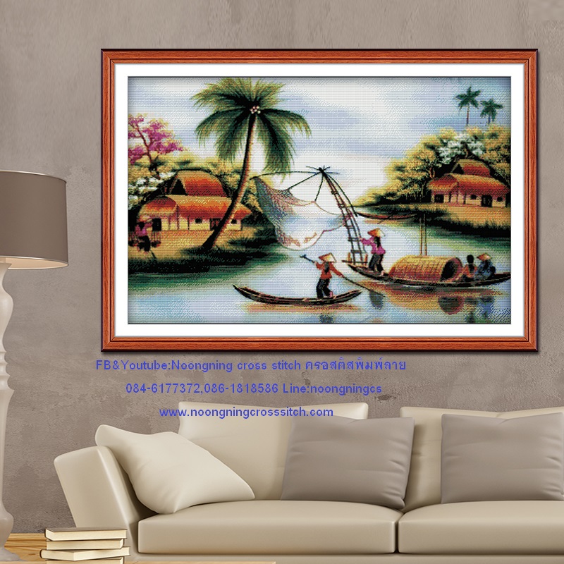 วิถีชีวิตชนบท ชุดปักครอสติช พิมพ์ลาย ครอสติสจีน งานฝีมือ DIY