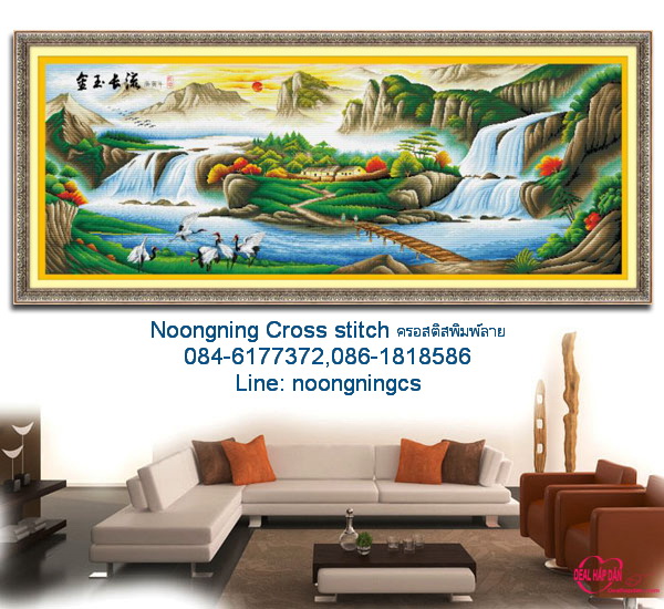 วิว ชุดปักครอสติช พิมพ์ลาย ครอสติสจีน งานฝีมือ DIY