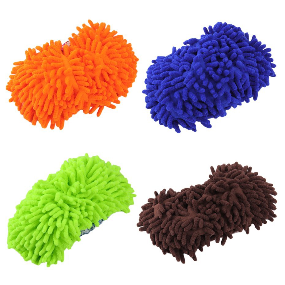 1 คู่บ้านไม้ถูพื้นกวาดทำความสะอาดพื้นผ้าเช็ดหน้านุ่มเเละ Slipper