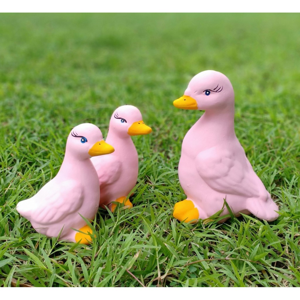 เซรามิคเป็ด ชุดครอบครัวเป็ด 1 ชุด 3 ชิ้น เซรามิคแต่งสวน เซรามิคสัตว์ ตุ๊กตาแต่งสวน เป็ด vroS