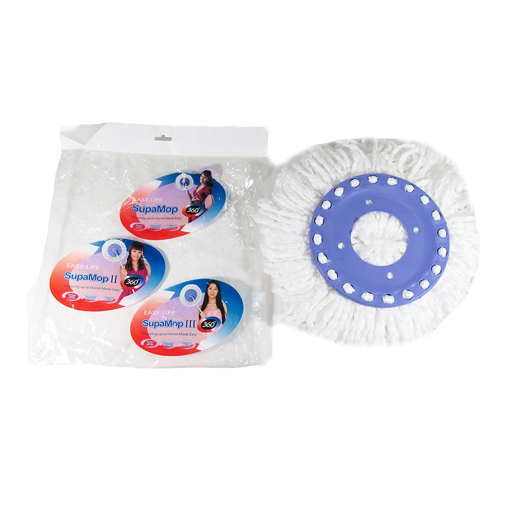 ไม้ม็อบถูพื้นไมโครไฟเบอร์ SupaMop รุ่นI หมุน360 องศา ทำความสะอาดง่าย อุปกรณ์ครบพร้อมผ้า2ผืน