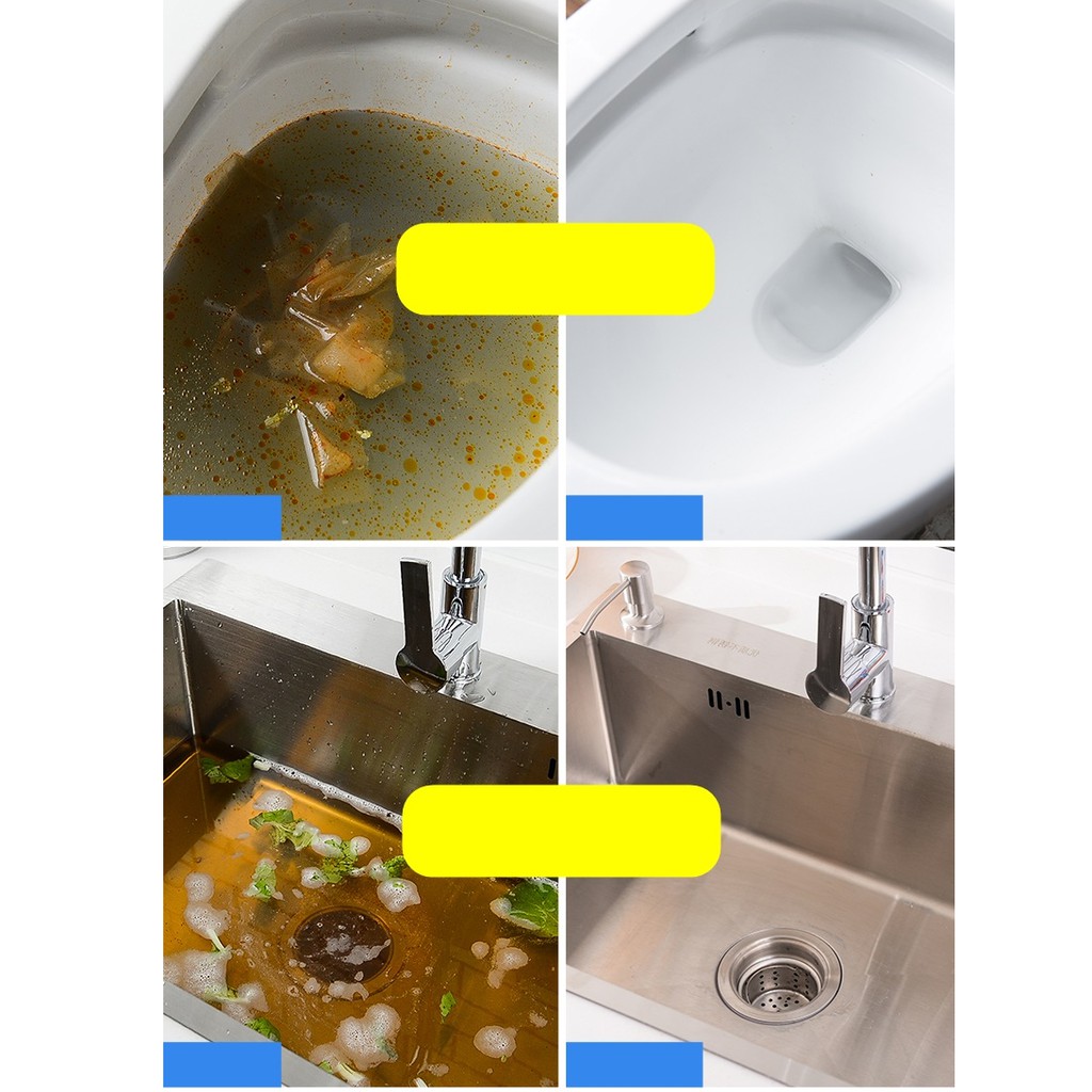 1355 ผงล้างท่อ ผงระเบิดท่อ แก้ปัญหาท่ออุดตัน ดับกลิ่นท่อ ผงล้างไขมันอุดตัน แบบขวด110กรัม