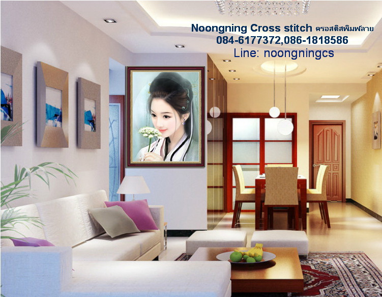 วิวบ้าน ชุดปักครอสติช พิมพ์ลาย ครอสติสจีน งานฝีมือ DIY