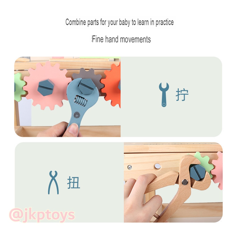 ⭐🚧🌞ของเล่นไม้บทบาทสมมติ โต๊ะเครื่องมือช่างพร้อมอุปกรณ์ ขนาดใหญ่