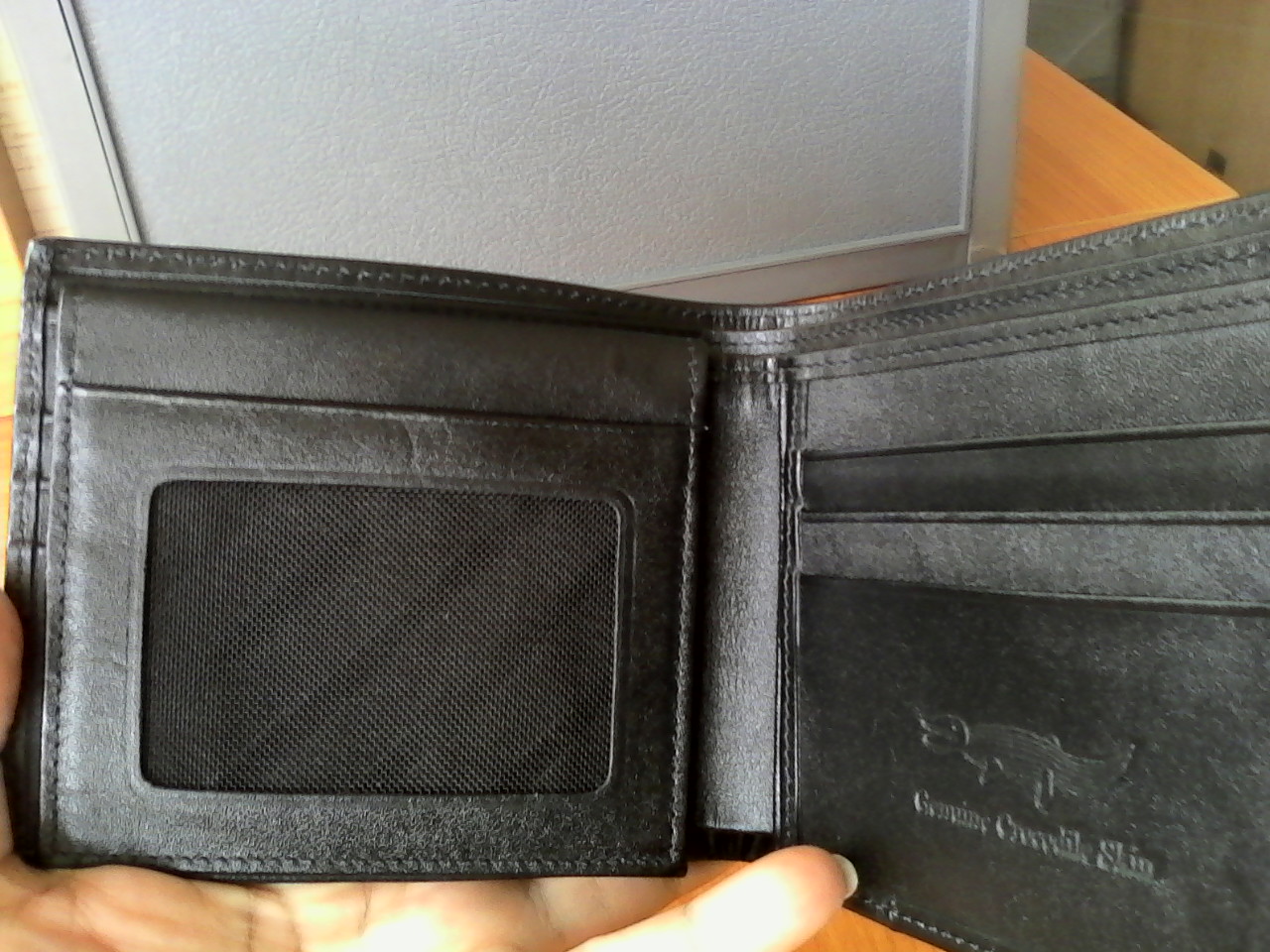 กระเป๋าหนังจระเข้แท้(หนังท้อง) สีดำ