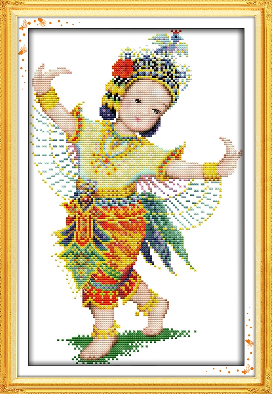 รำไทย ชุดปักครอสติส พิมพ์ลาย ครอสติสจีน งานฝีมือทำที่บ้าน DIY