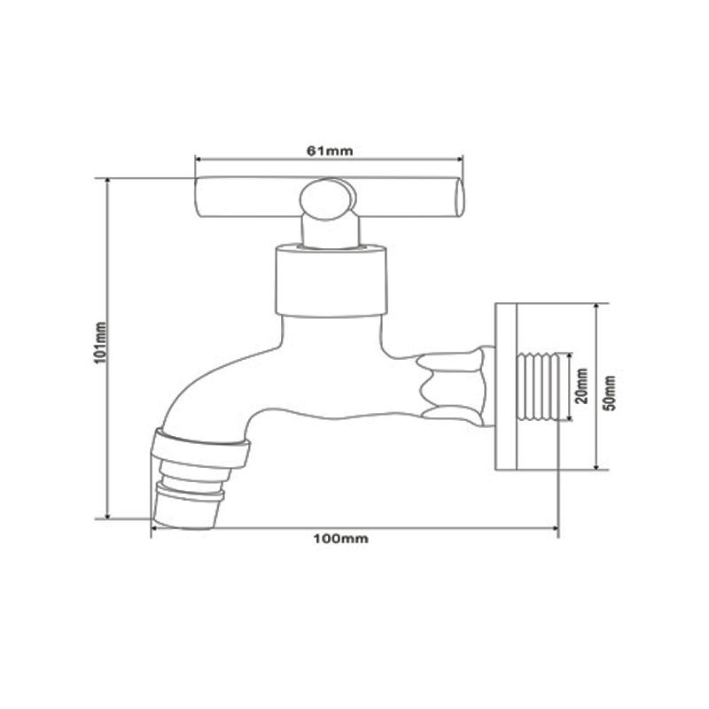 MIRKO ก๊อกน้ำเย็นล้างพื้น รุ่น MK DZ-2302 ขนาด 5 x 10 x 10.1 ซม. สีโครมเมี่ยม ทนทาน น้ำไม่รั่วซึมง่าย ดีไซน์สวยโดดเด่น