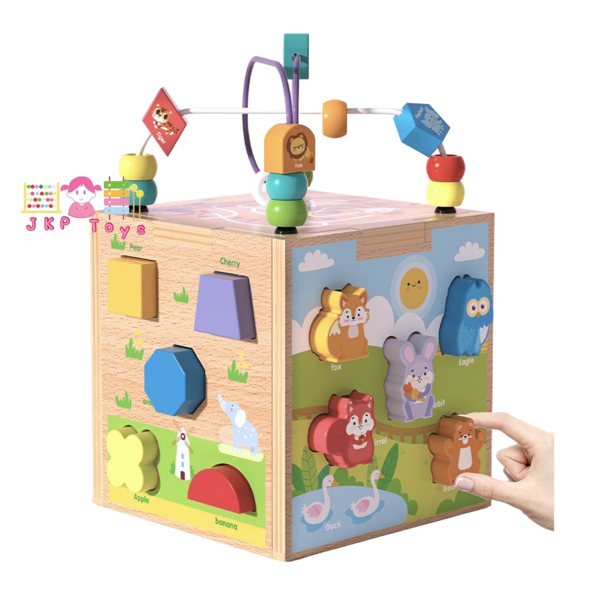 ของเล่นเสริมพัฒนาการ ของเล่นไม้ บล็อคหยอดไม้ลายสัตว์สอนรูปทรง