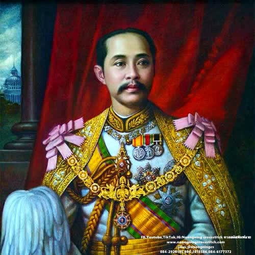 รัชกาลที่5 ชุดปักครอสติส พิมพ์ลาย ครอสติสจีน งานฝีมือทำที่บ้าน DIY