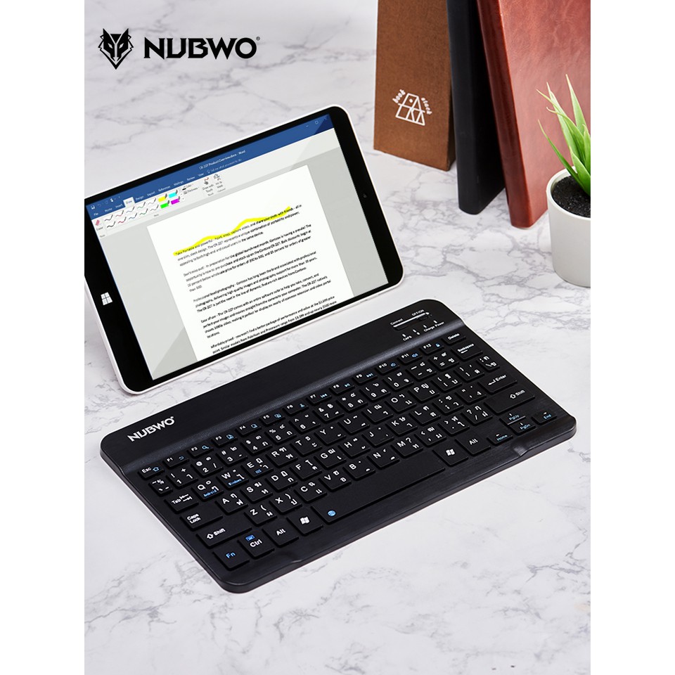 !!สินค้าขายดี!! NUBWO คีย์บอร์ดไร้สาย คีย์บอร์ดพกพา NUBWO Ultra Slim Bluetooth Keyboard