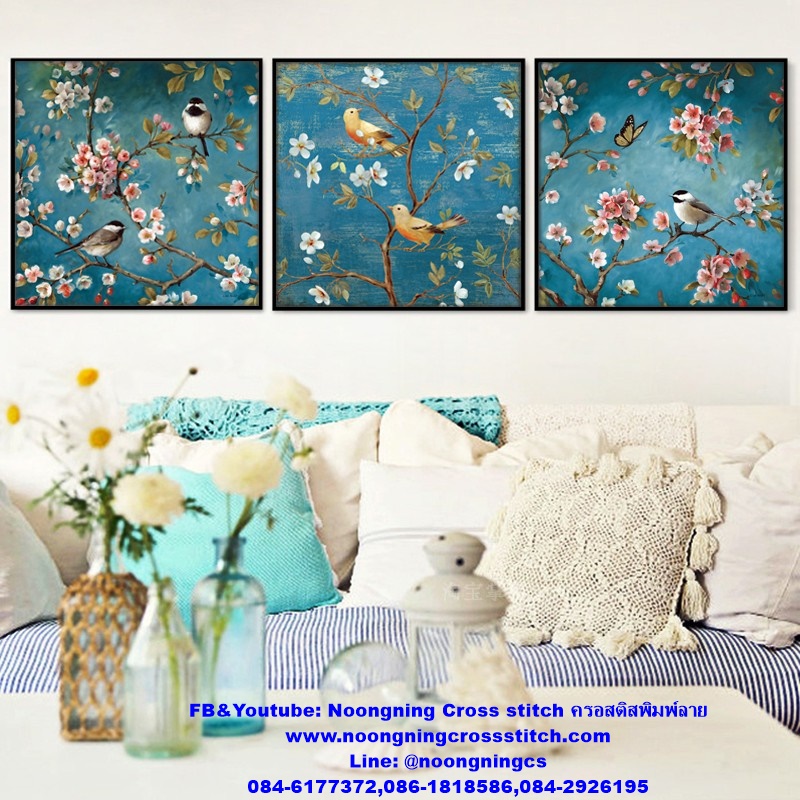 กวางแม่ลูก ชุดปักครอสติส พิมพ์ลาย ครอสติสจีน งานฝีมือทำที่บ้าน DIY