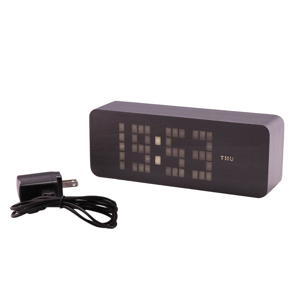 นาฬิกาตั้งโต๊ะ LED HOME LIVING STYLE 21X7 ซม. สีดำ นาฬิกา