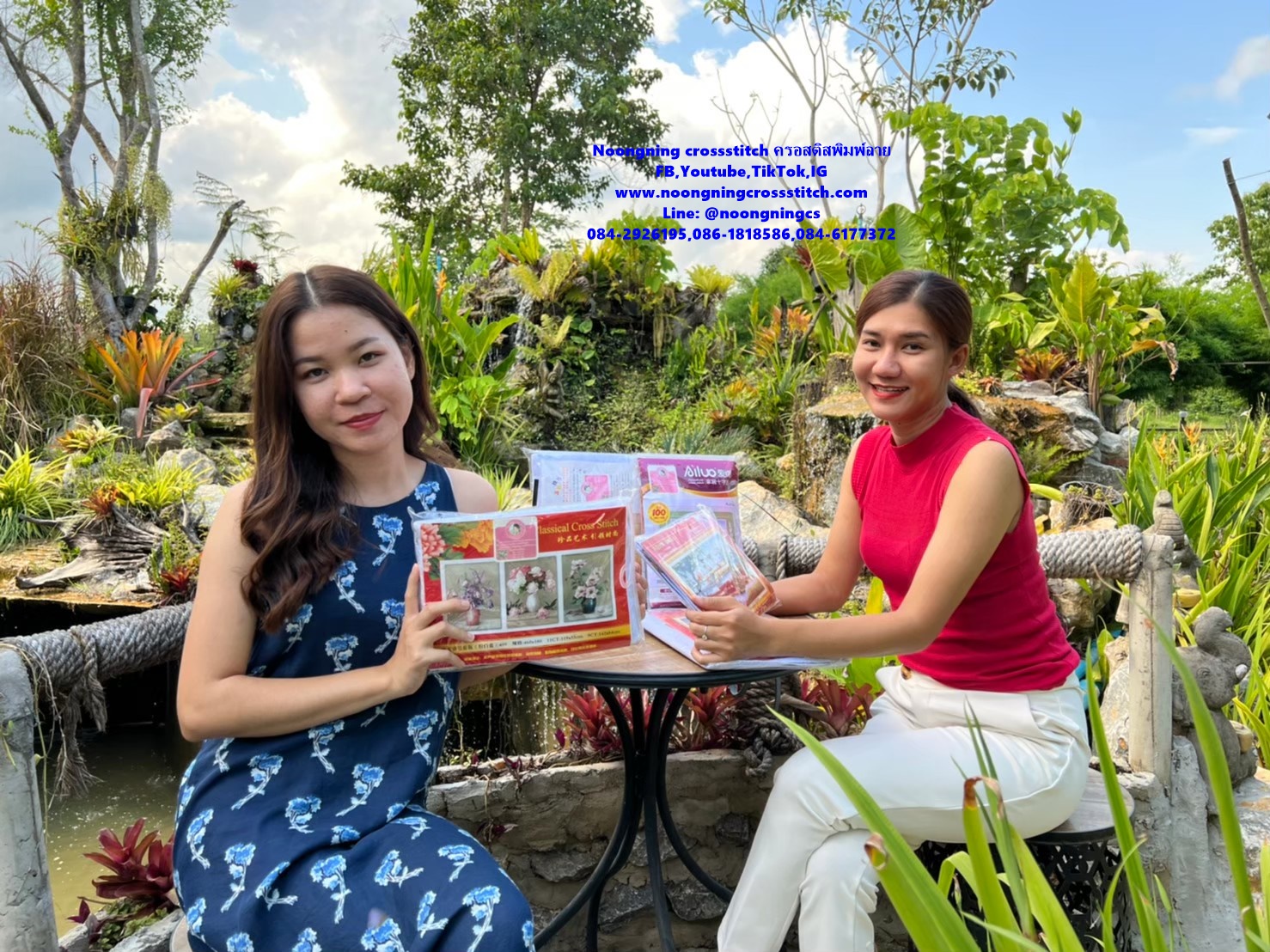 คู่รักCoffee break ชุดปักครอสติช พิมพ์ลาย ครอสติสจีน งานฝีมือ DIY