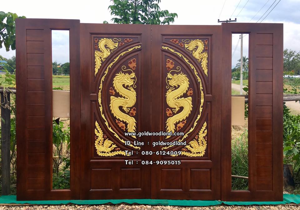 ประตูไม้สัก บานคู่ GBB - 102 (คลิกรายละเอียดที่รูป)