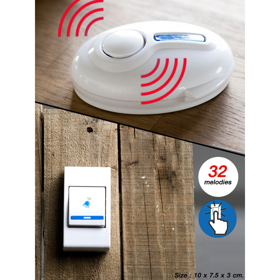 !!สินค้าขายดี!! กริ่งประตูไร้สาย 32 เสียง Wireless Remote Control Doorbell