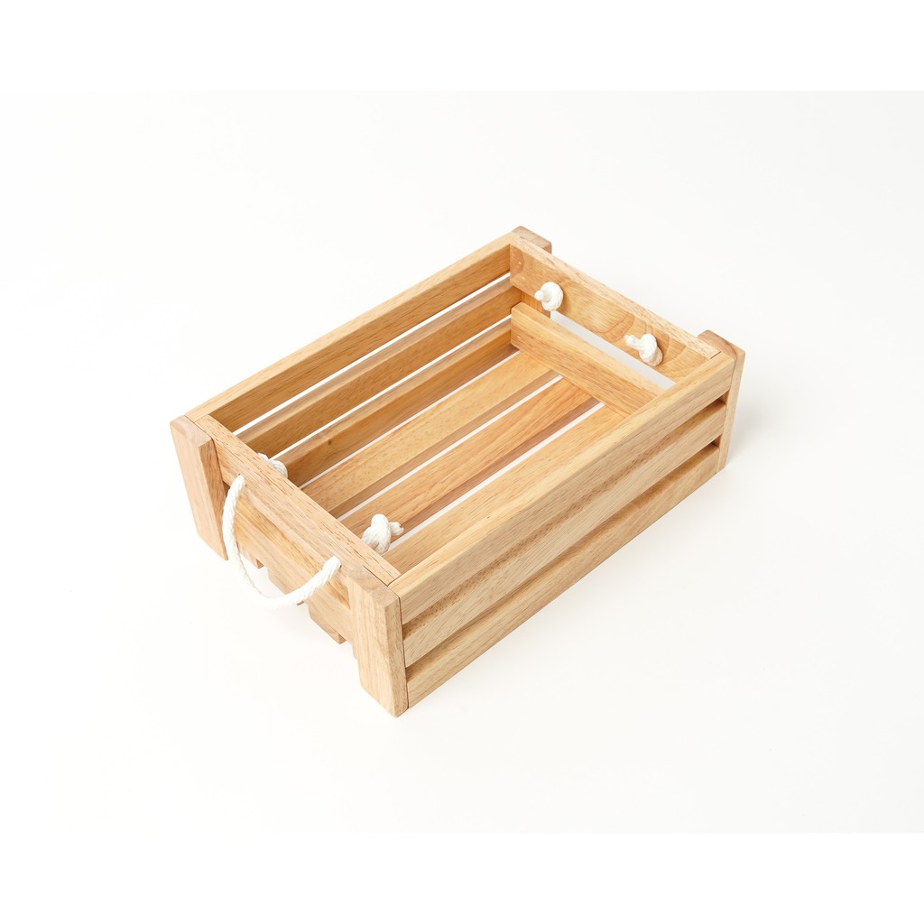 Mori No Naka ลังไม้ กล่องไม้ WOODEN BOX หูเชือก จากไม้ธรรมชาติ มี 2 ไซส์