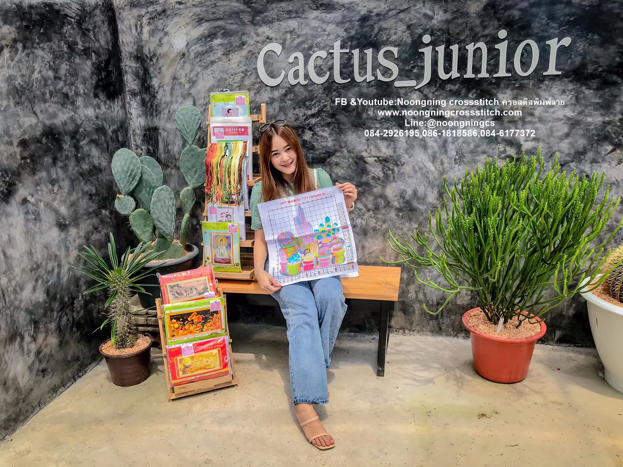 ดอกไม้ ชุดปักครอสติส พิมพ์ลาย ครอสติสจีน งานฝีมือทำที่บ้าน DIY