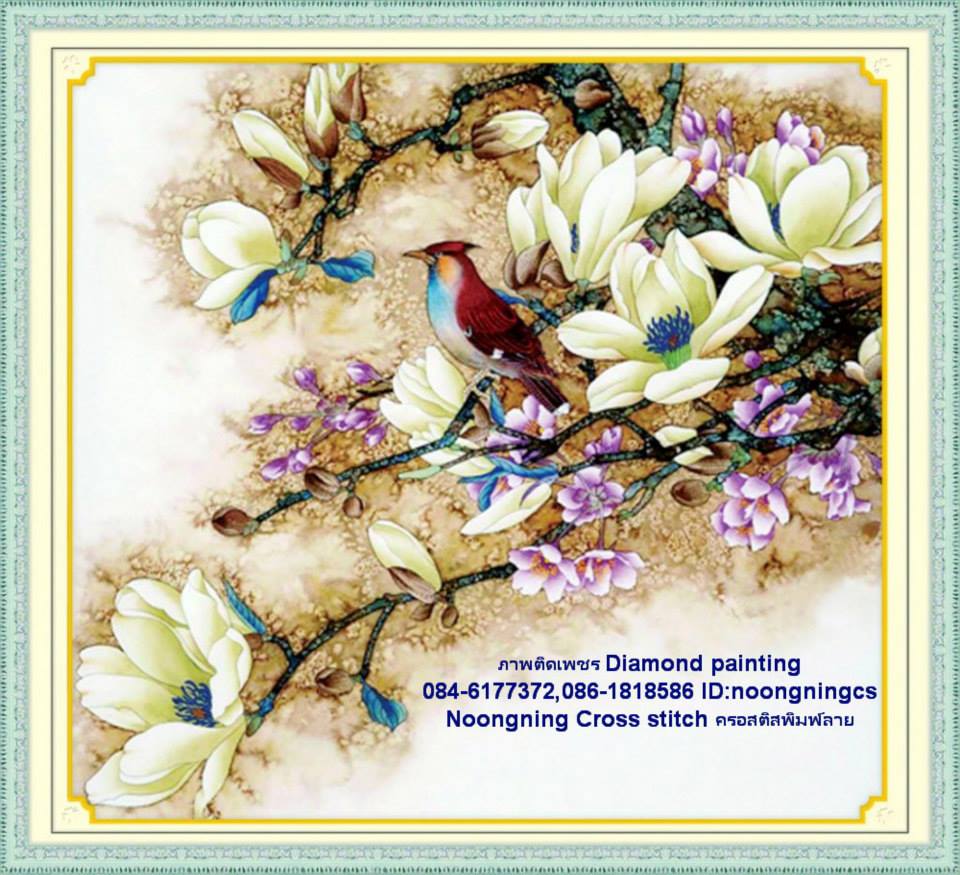 นก ครอสติสคริสตัล Diamond painting โมเสก ภาพติดเพชร งานฝีมือ DIY