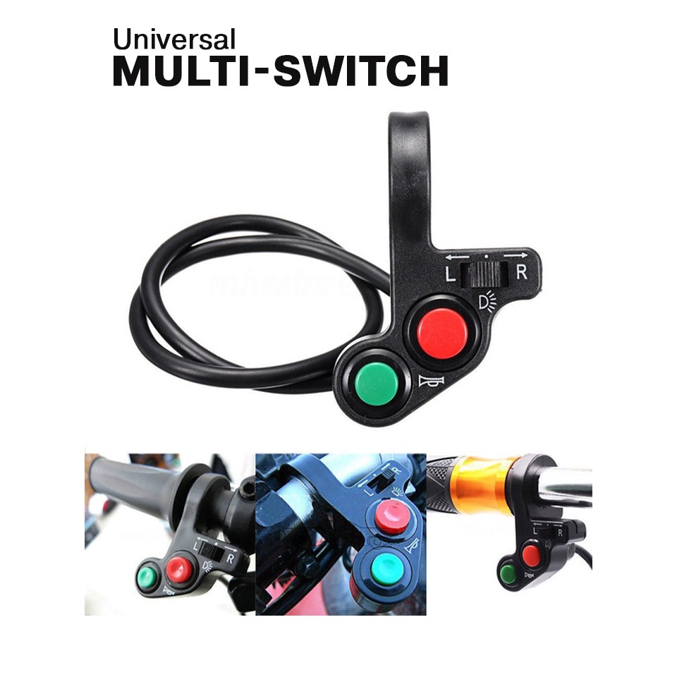 !!สินค้าขายดี!! สวิตช์แฮนด์อเนกประสงค์ ติดรถมอเตอร์ไซค์ Universal Multi-Switch For Motorcycles