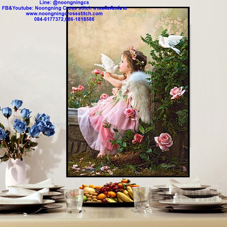 ผองเพื่อนสัตว์น่ารัก ครอสติสคริสตัล Diamond painting โมเสก ภาพติดเพชร งานฝีมือทำที่บ้าน DIY