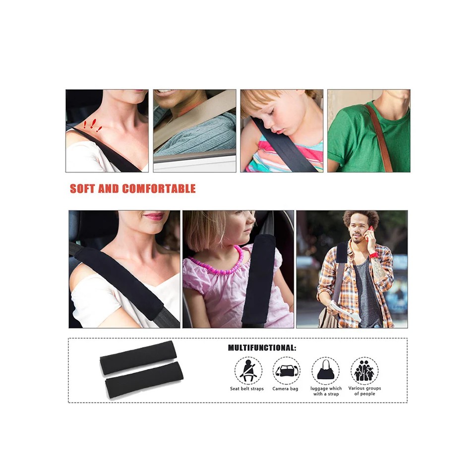 !!สินค้าขายดี!! ปลอกหุ้มเข็มขัดนิรภัย 2 ชิ้น Seat Belt Covers 2 pcs.