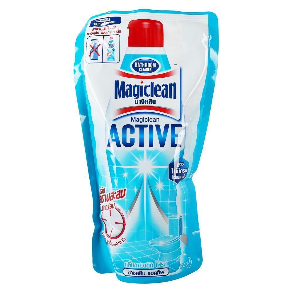 รีฟิลผลิตภัณฑ์ทำความสะอาดห้องน้ำ มาจิคลีน อควาติก เฟรช 600 มล. BATHROOM CLEANER REFILL MAGICLEAN 600ML AQUATIC FRESH
