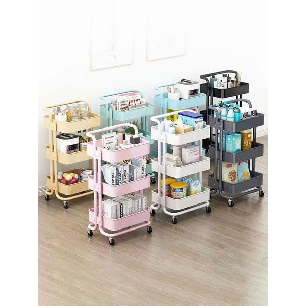 !!สินค้าขายดี!! รถเข็นชั้นวางของ รถเข็น 3 ชั้น Trolley Shelves