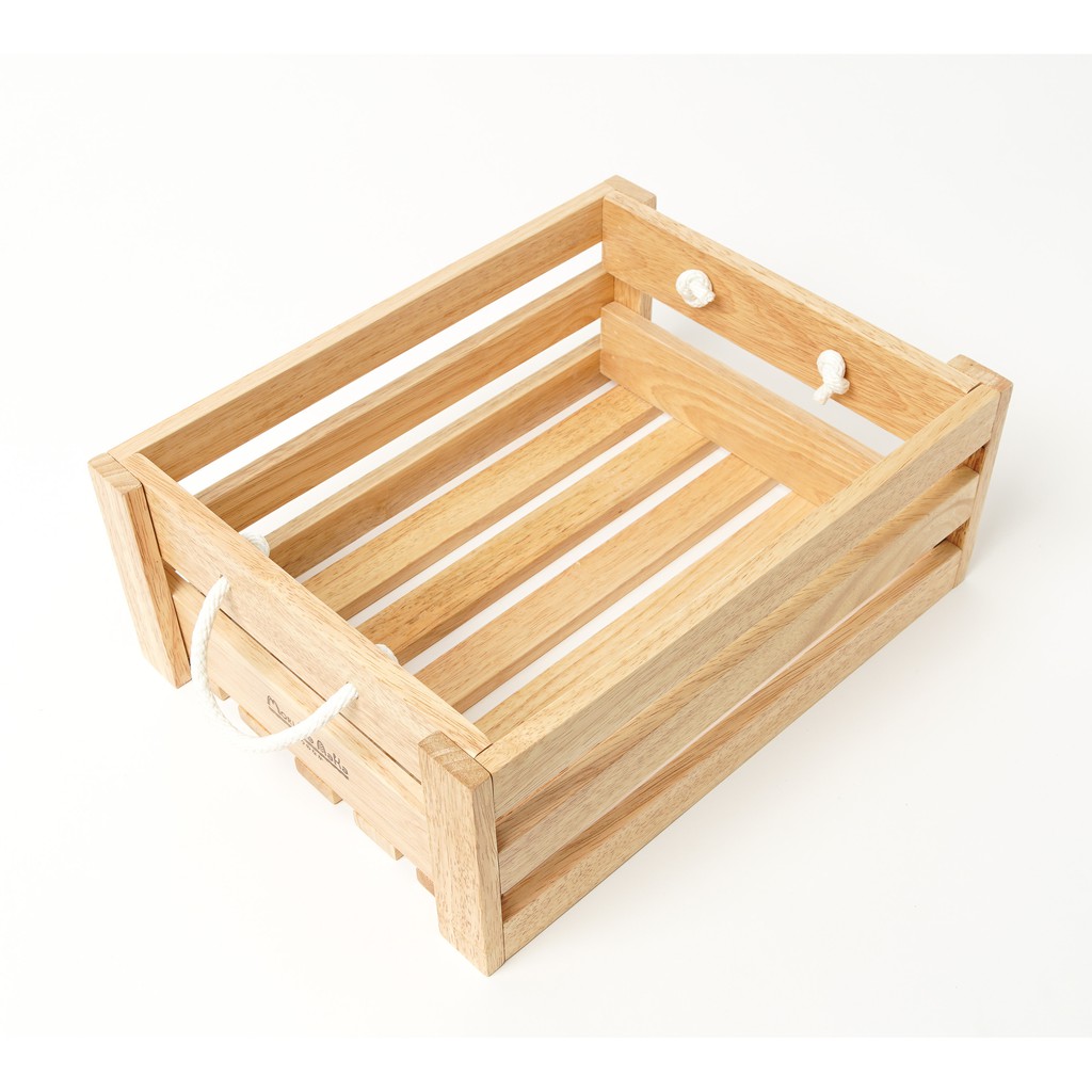 Mori No Naka ลังไม้ กล่องไม้ WOODEN BOX หูเชือก จากไม้ธรรมชาติ มี 2 ไซส์