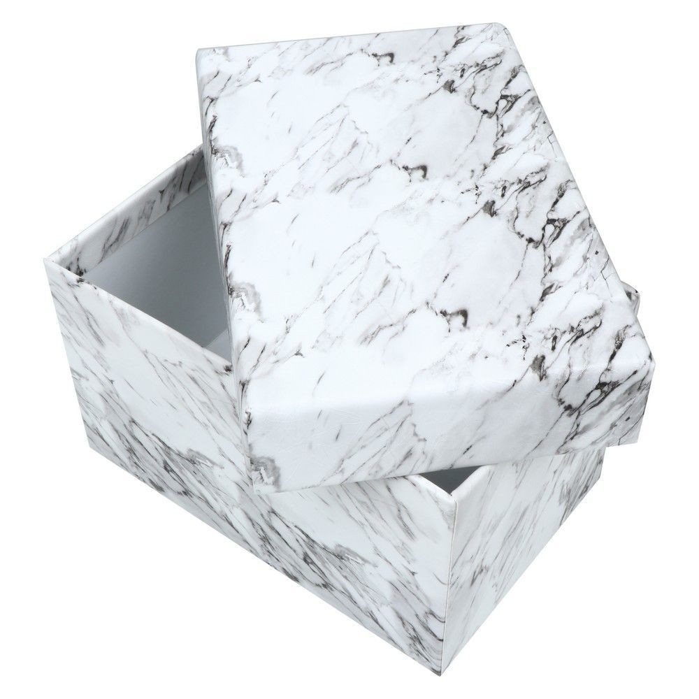 กล่อง PVC เหลี่ยม KAN LEATHER MARBLE 26.5x17.2x15.5 ซม. สีขาว