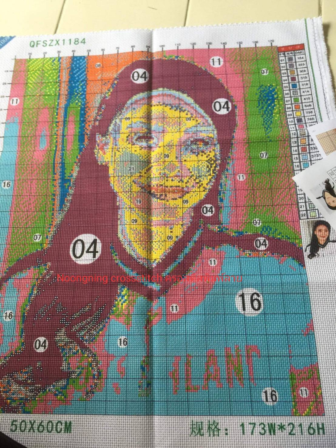 ปลาคราฟ ดอกบัว มงคล ชุดปักครอสติช พิมพ์ลาย ครอสติสจีน งานฝีมือ DIY