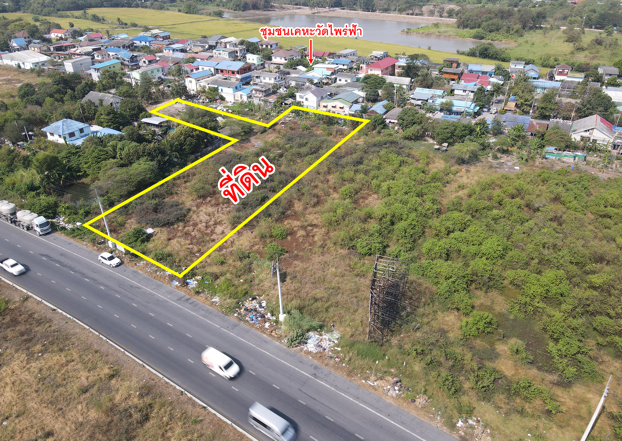 72111-ขายที่ดิน ติดถนนราชพฤกษ์ บางหลวง ปทุมธานี