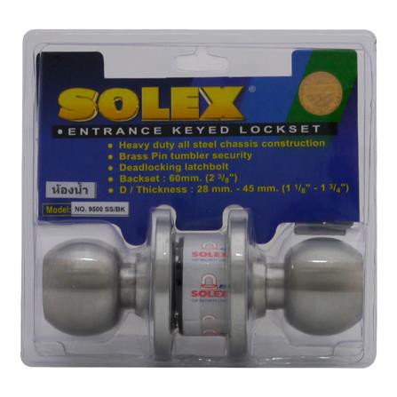 ลูกบิดห้องน้ำ SOLEX 9500 SS-BK หัวกลม SS น้ำหนักเบา ติดตั้งง่าย