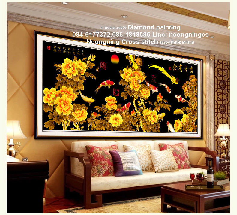 วิวท่าน้ำ ครอสติสคริสตัล Diamond painting โมเสก ภาพติดเพชร งานฝีมือ DIY