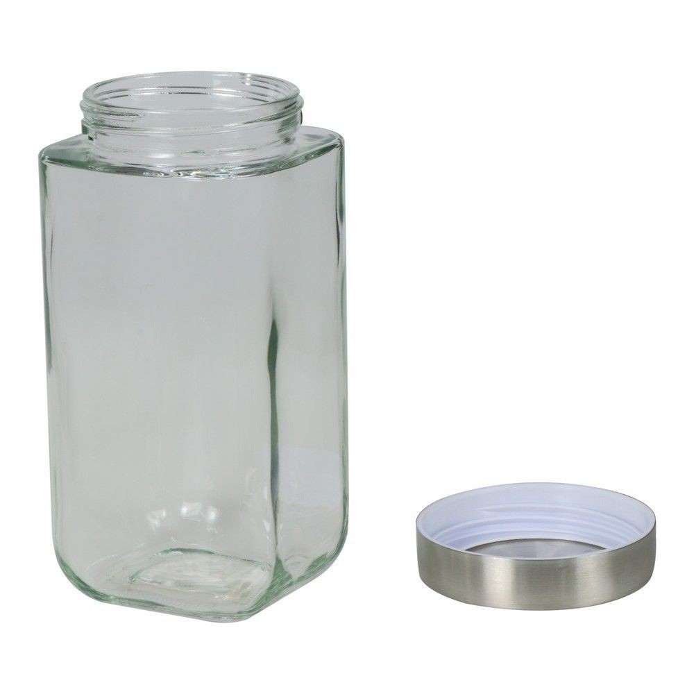 ขวดโหลแก้วเหลี่ยม 1.1 ลิตร ฝาเกลียว SQUARE GLASS CANISTER SQUARE 1.1L