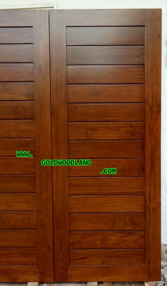 ประตูไม้สักบานเดี่ยว พร้อมทำสี โมเดิร์น GB - 58