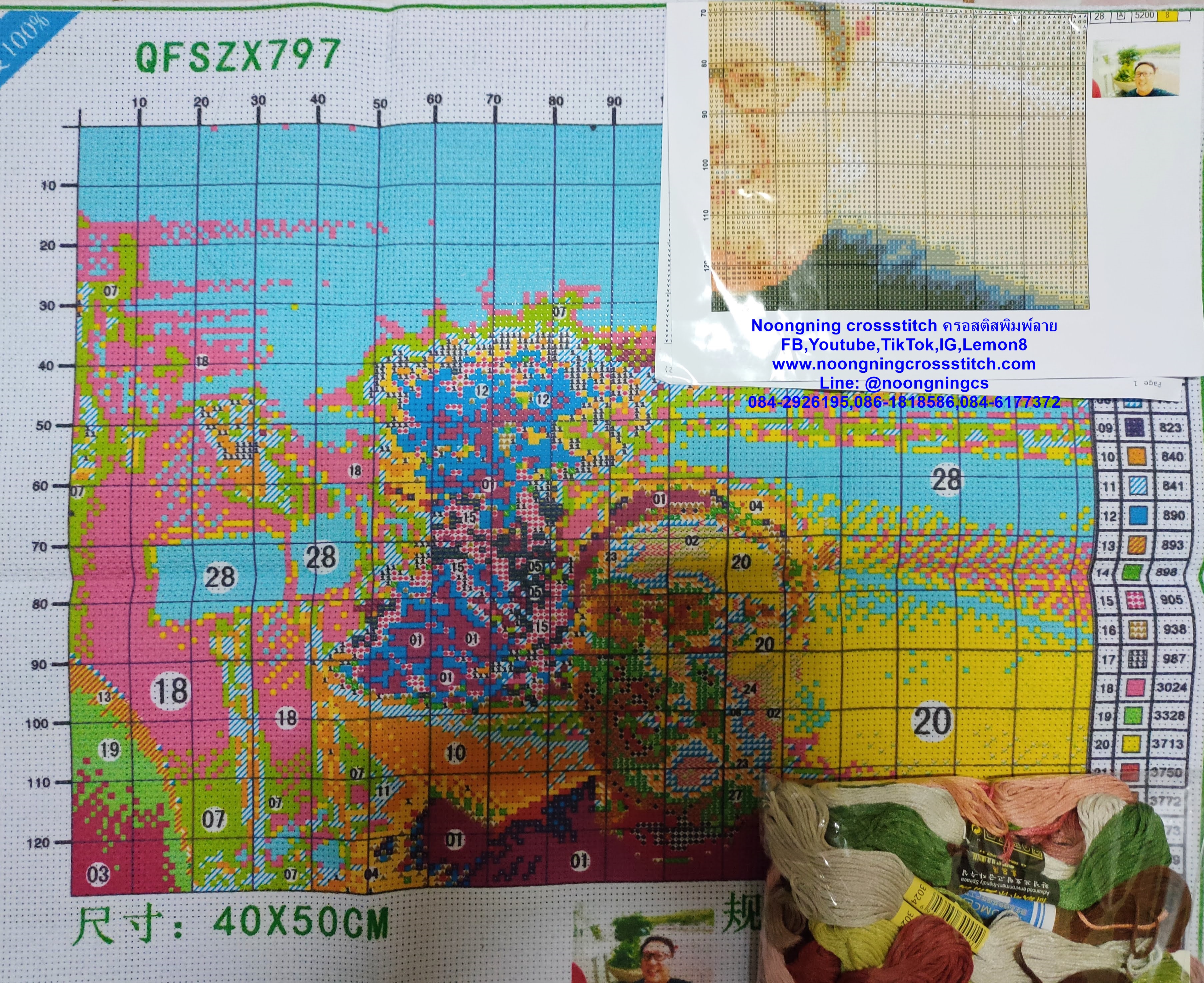ครอสติส สั่งทํา 40x50ซม รูปตามใจลูกค้า ชุดปักครอสติส พิมพ์ลาย ครอสติสจีน งานฝีมือทำที่บ้าน DIY