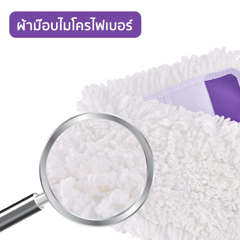 SOKE ผ้าม๊อบ ไมโครไฟเบอร์ สำหรับม๊อบดันฝุ่น -- จำนวน 1 ผืน