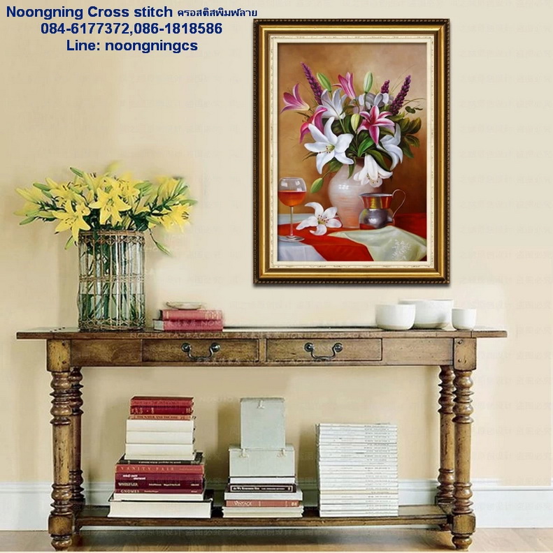 นาฬิกาผู้หญิง ชุดปักครอสติช พิมพ์ลาย ครอสติสจีน งานฝีมือ DIY