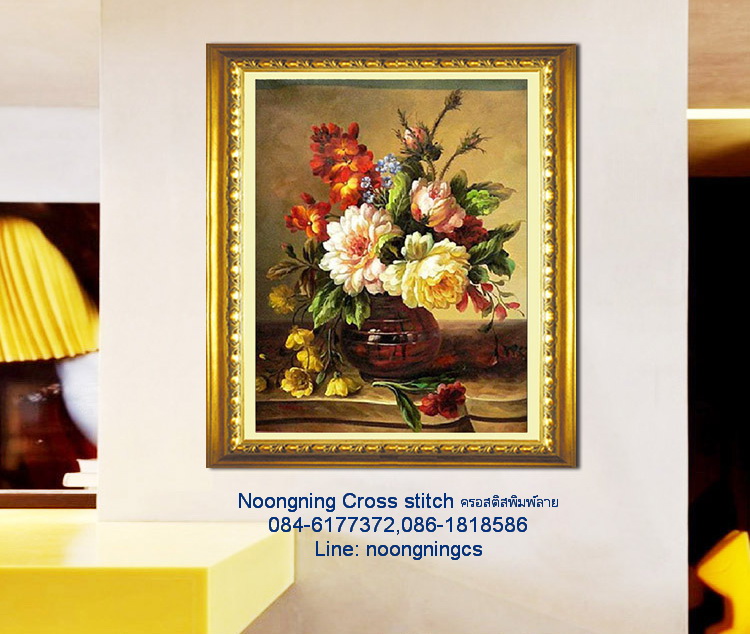 นกคู่ ชุดปักครอสติช พิมพ์ลาย ครอสติสจีน งานฝีมือ DIY