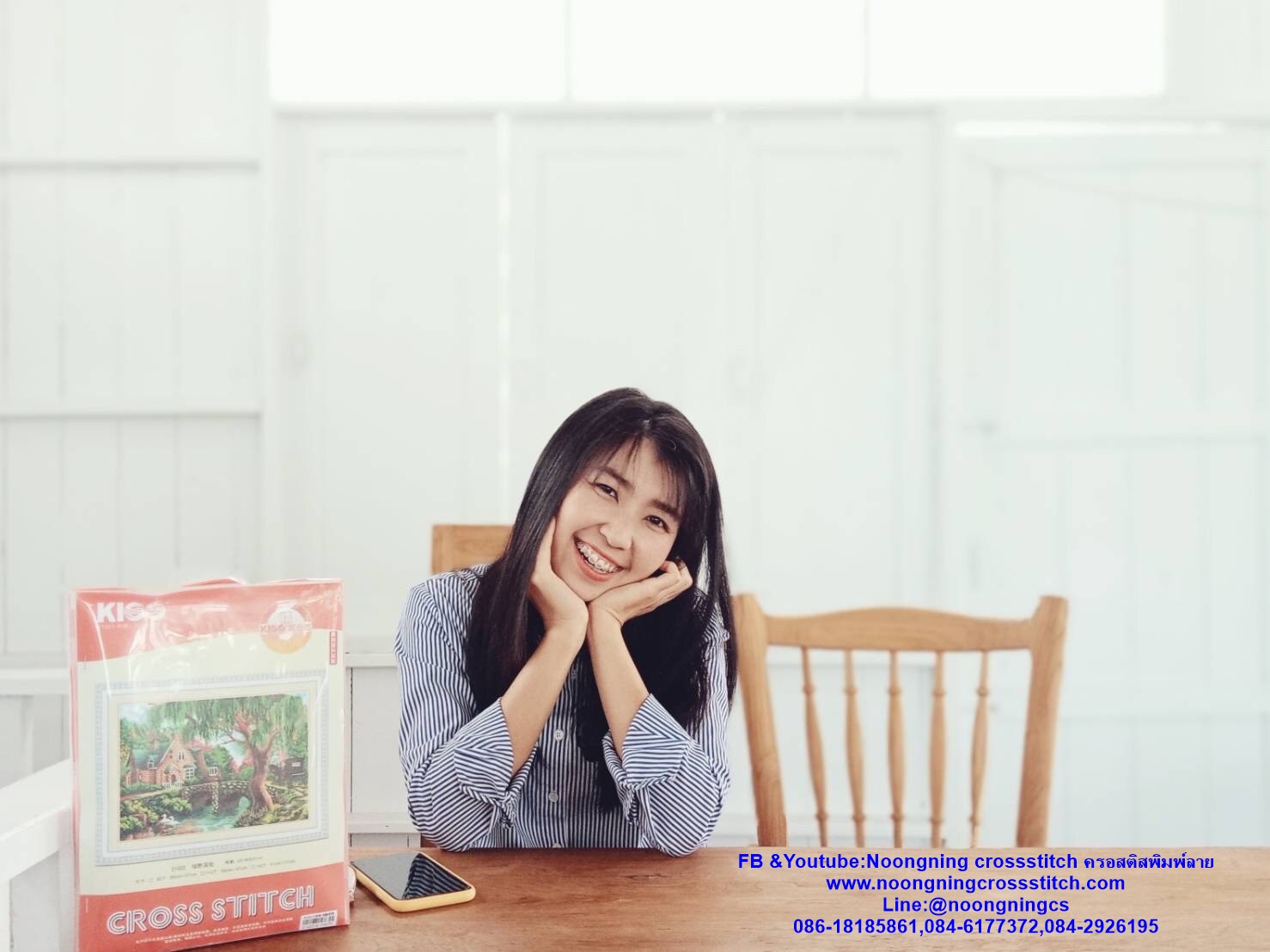 เจ้าแม่กวนอิม ชุดปักครอสติส พิมพ์ลาย ครอสติสจีน งานฝีมือทำที่บ้าน DIY