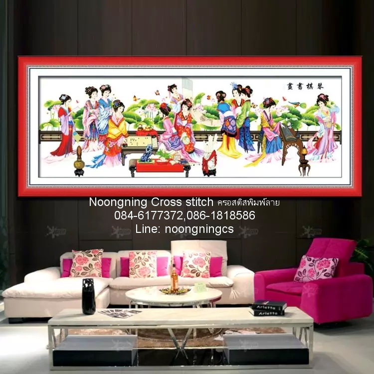 อินทรีย์ ชุดปักครอสติช พิมพ์ลาย ครอสติสจีน งานฝีมือ DIY