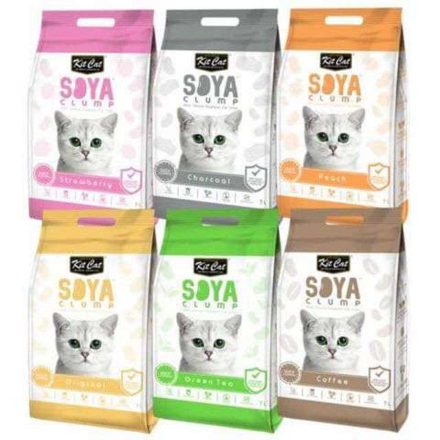 Kit Cat Soya Clump ทรายเต้าหู้ 7 ลิตร มี 7 กลิ่น ผลิตจากเต้าหู้ 100%
